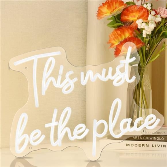 This Must Be the Place NeonSign for Wall Décor,Neon LightSign for Couple Bedroom - Picture 6 of 6